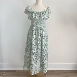 H&M Bridal Bridesmaid Embroidered Lace Off-Shoulder Midi Dress Women’s Size 4